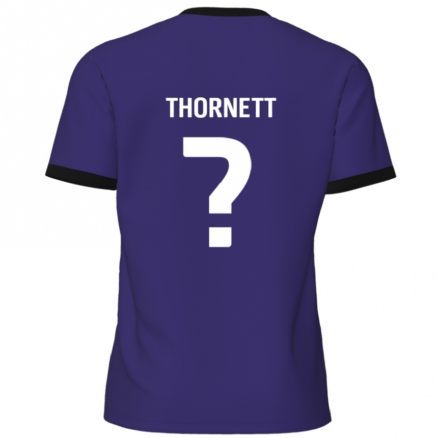 Kids Football Alfie Thornett #0 Purple Away Jersey 2024/25 T-Shirt Uk