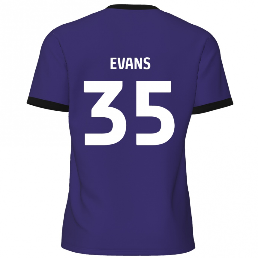 Kids Football Makise Evans #35 Purple Away Jersey 2024/25 T-Shirt Uk