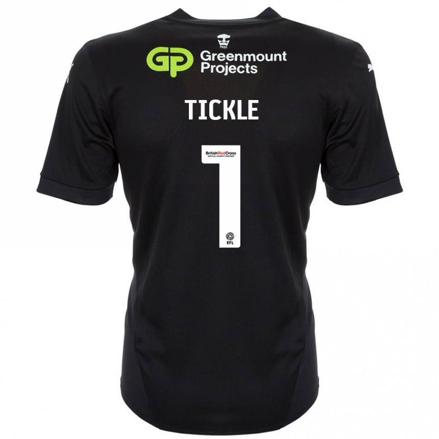 Kids Football Sam Tickle #1 Black Away Jersey 2024/25 T-Shirt Uk