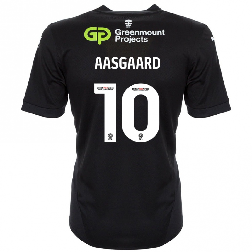 Kids Football Thelo Aasgaard #10 Black Away Jersey 2024/25 T-Shirt Uk