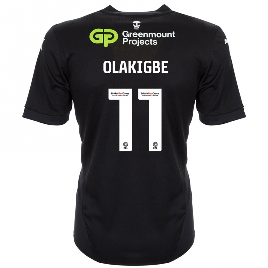 Kids Football Michael Olakigbe #11 Black Away Jersey 2024/25 T-Shirt Uk