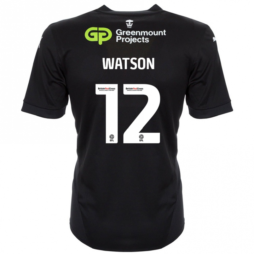 Kids Football Tom Watson #12 Black Away Jersey 2024/25 T-Shirt Uk