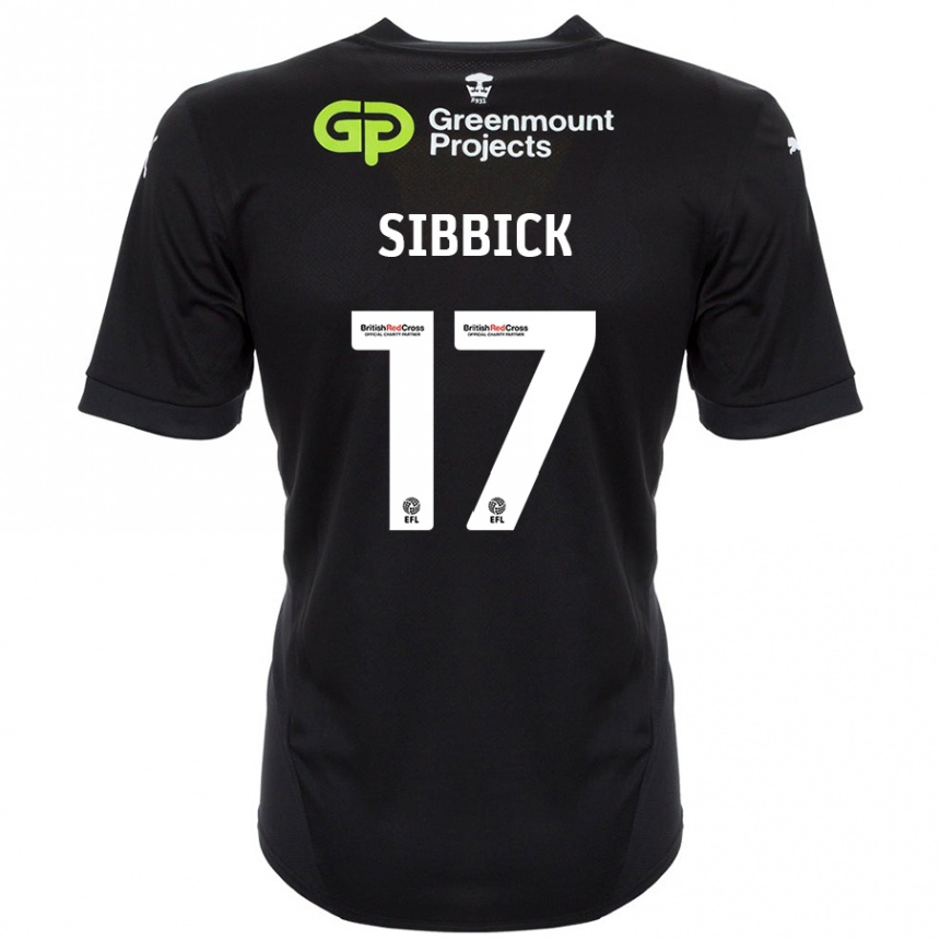 Kids Football Toby Sibbick #17 Black Away Jersey 2024/25 T-Shirt Uk