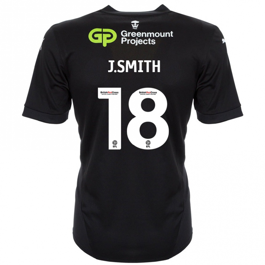 Kids Football Jonny Smith #18 Black Away Jersey 2024/25 T-Shirt Uk