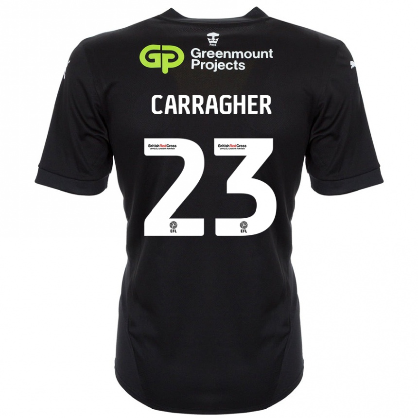 Kids Football James Carragher #23 Black Away Jersey 2024/25 T-Shirt Uk