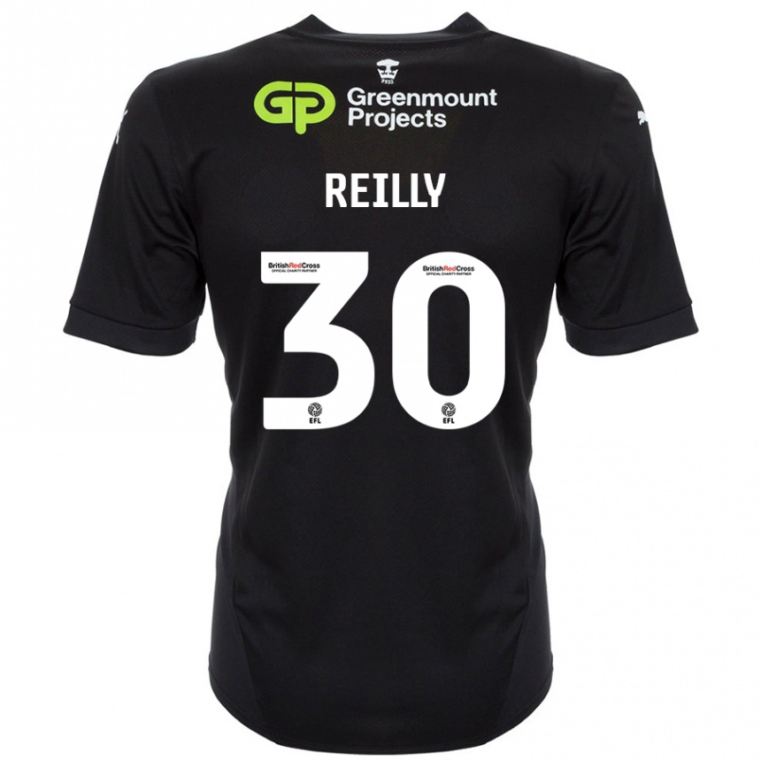 Kids Football Jack Reilly #30 Black Away Jersey 2024/25 T-Shirt Uk