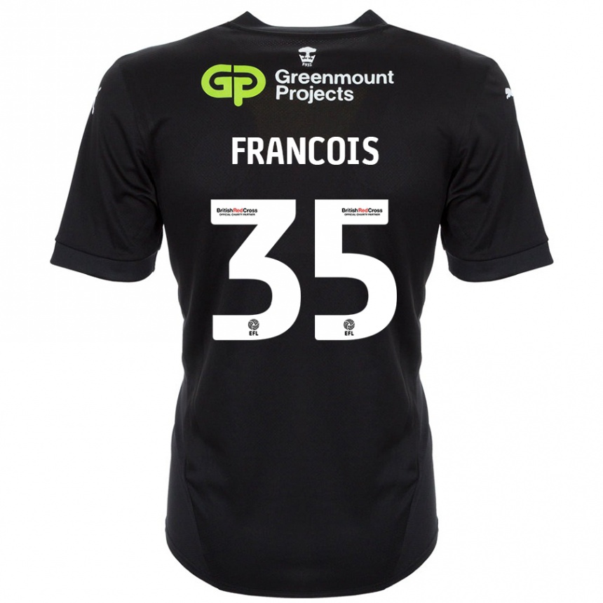 Kids Football Tyrese Francois #35 Black Away Jersey 2024/25 T-Shirt Uk