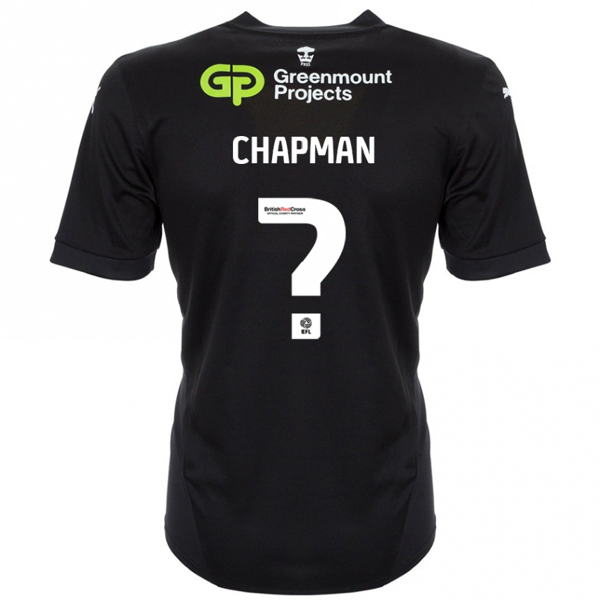 Kids Football Llyton Chapman #0 Black Away Jersey 2024/25 T-Shirt Uk