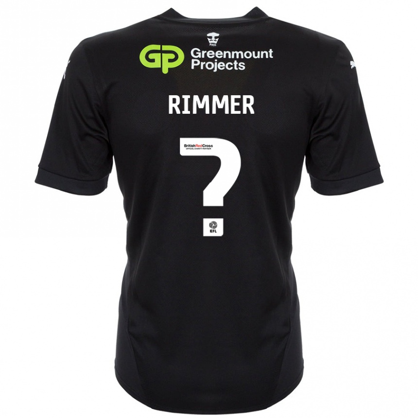 Kids Football Harry Rimmer #0 Black Away Jersey 2024/25 T-Shirt Uk