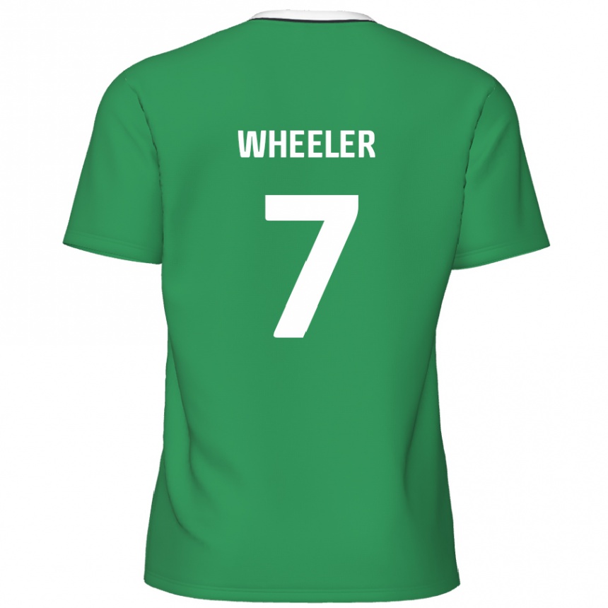 Kids Football David Wheeler #7 Green White Stripes Away Jersey 2024/25 T-Shirt Uk