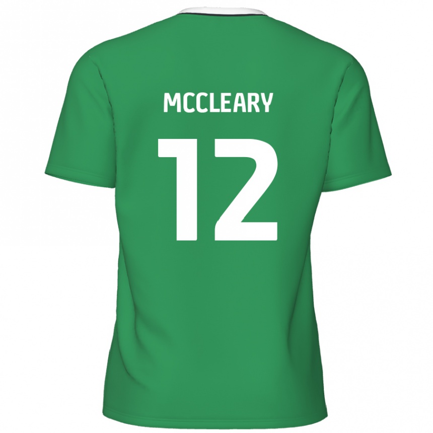 Kids Football Garath Mccleary #12 Green White Stripes Away Jersey 2024/25 T-Shirt Uk