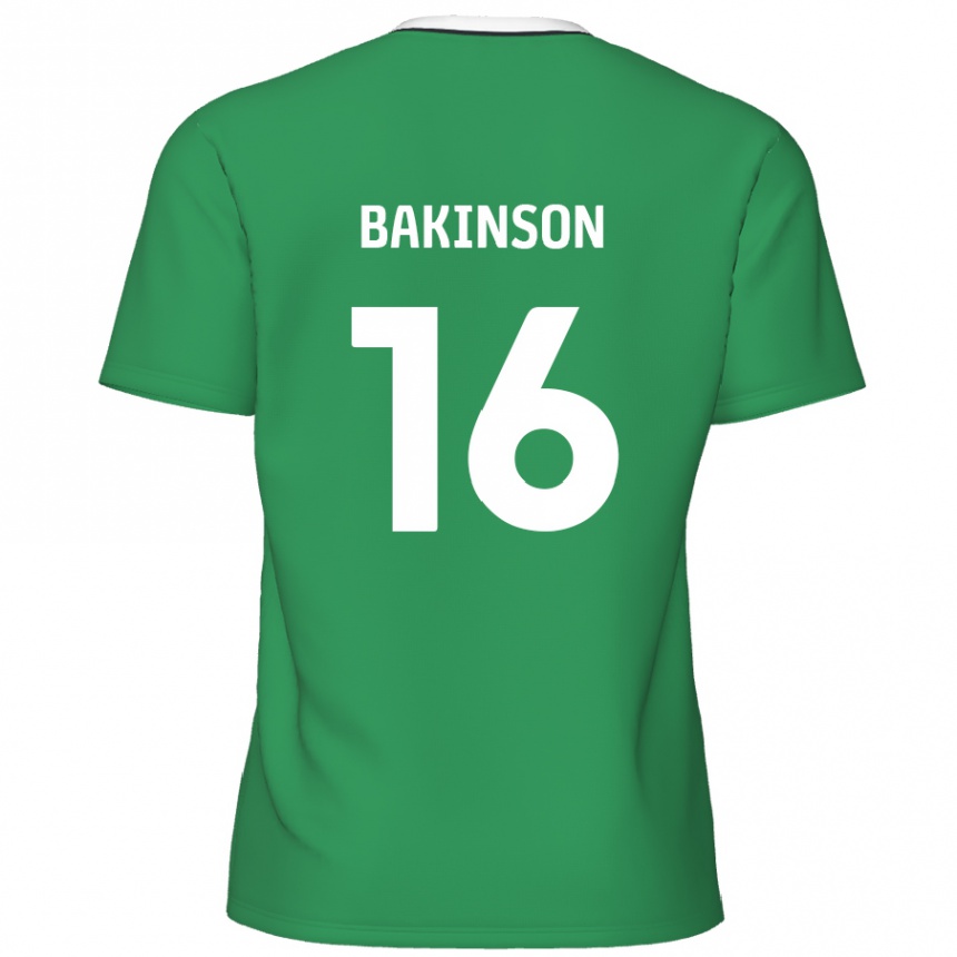 Kids Football Tyreeq Bakinson #16 Green White Stripes Away Jersey 2024/25 T-Shirt Uk