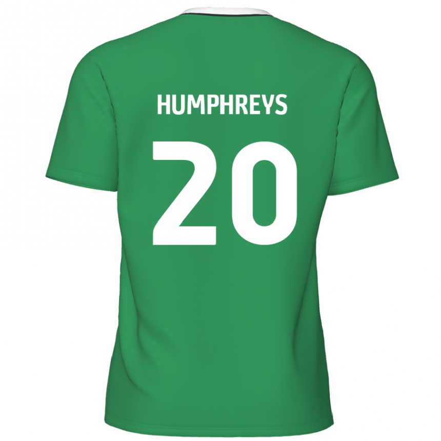 Kids Football Cameron Humphreys #20 Green White Stripes Away Jersey 2024/25 T-Shirt Uk