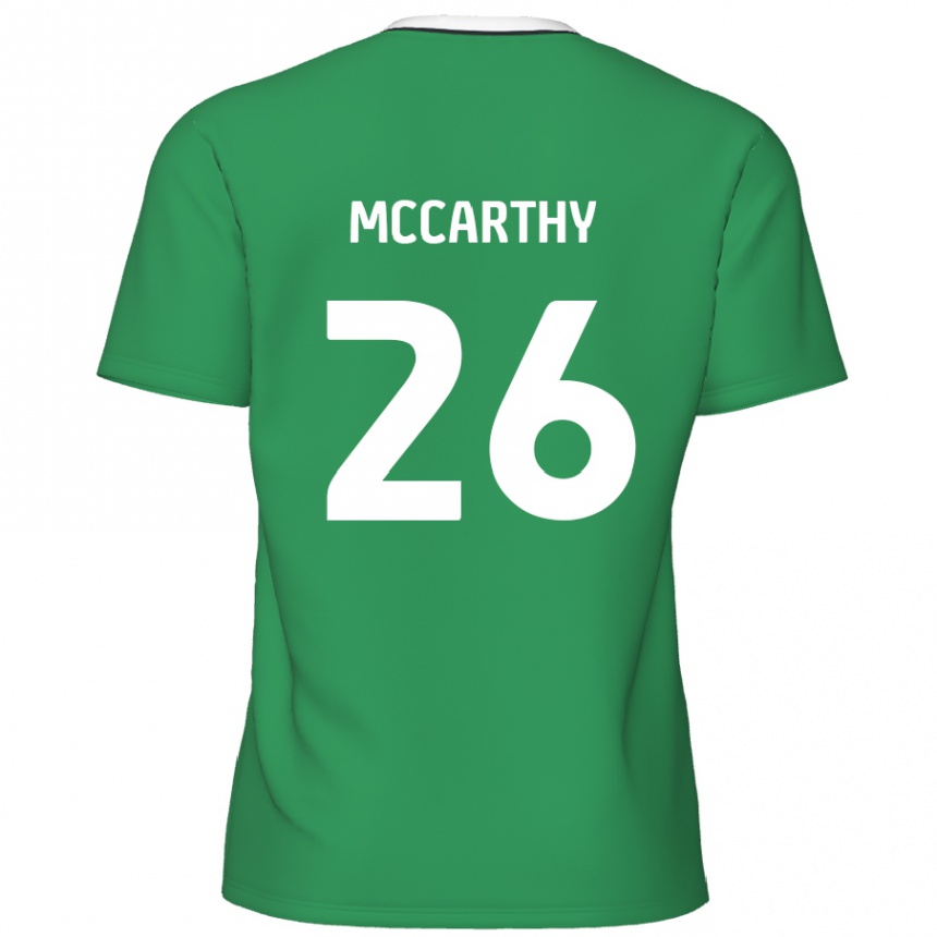 Kids Football Jason Mccarthy #26 Green White Stripes Away Jersey 2024/25 T-Shirt Uk