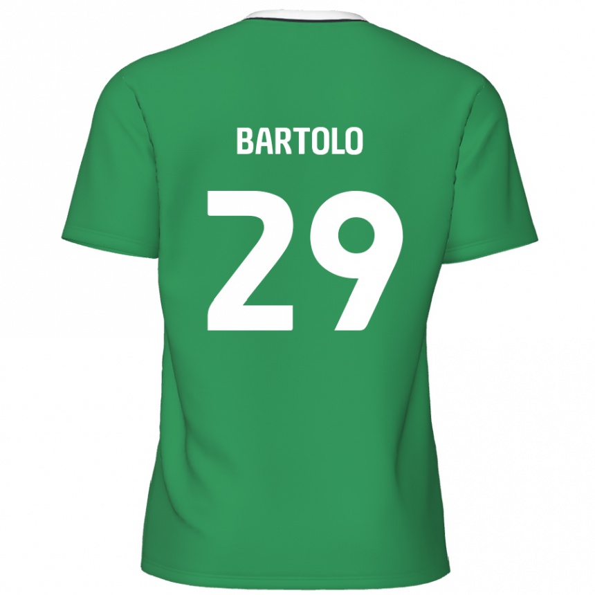 Kids Football Jaiden Bartolo #29 Green White Stripes Away Jersey 2024/25 T-Shirt Uk