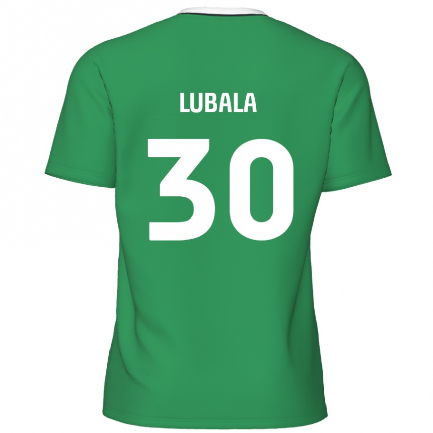 Kids Football Bez Lubala #30 Green White Stripes Away Jersey 2024/25 T-Shirt Uk