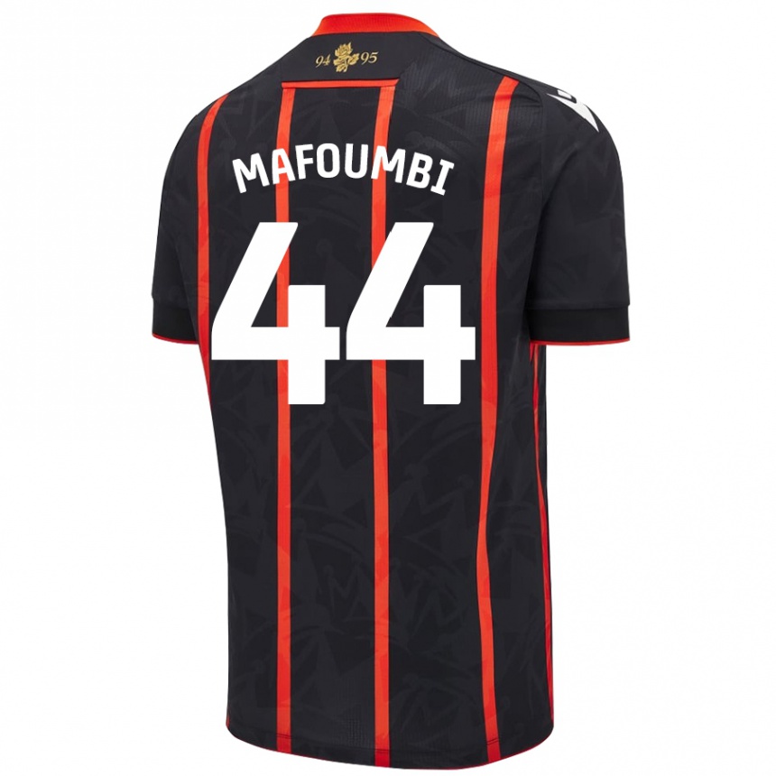 Kids Football Exaucé Mafoumbi #44 Black Red Away Jersey 2024/25 T-Shirt Uk