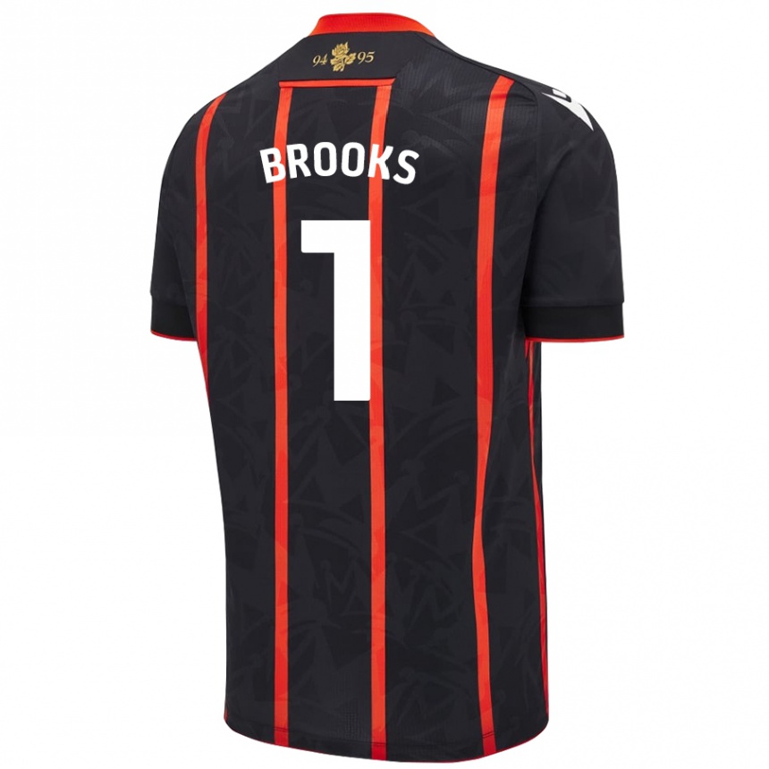 Kids Football Alexandra Brooks #1 Black Red Away Jersey 2024/25 T-Shirt Uk