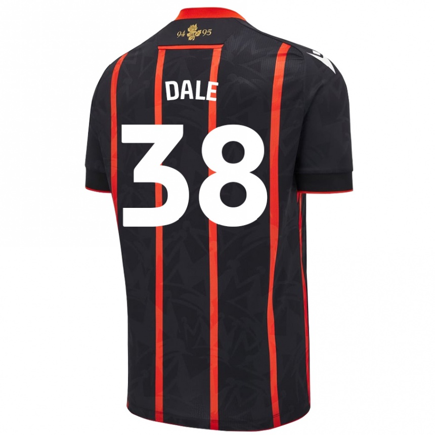 Kids Football Natasha Dale #38 Black Red Away Jersey 2024/25 T-Shirt Uk