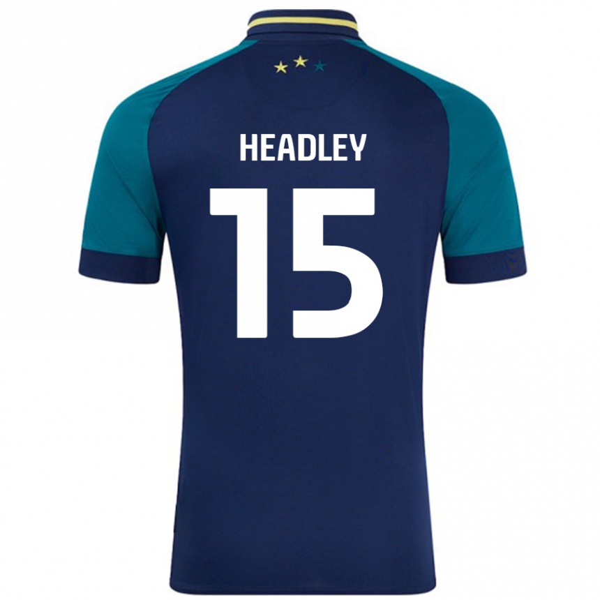 Kids Football Jaheim Headley #15 Navy Dark Green Away Jersey 2024/25 T-Shirt Uk