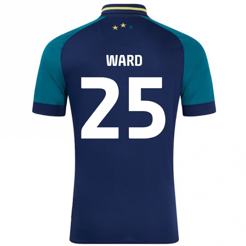 Kids Football Danny Ward #25 Navy Dark Green Away Jersey 2024/25 T-Shirt Uk