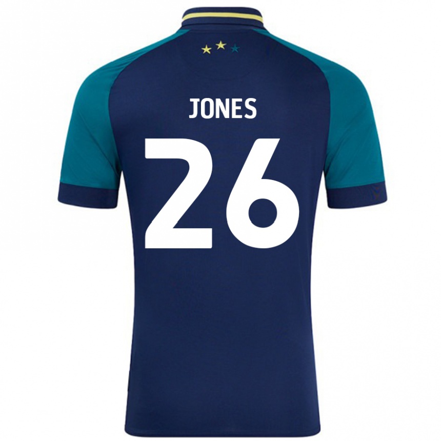 Kids Football Patrick Jones #26 Navy Dark Green Away Jersey 2024/25 T-Shirt Uk