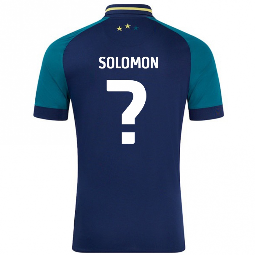 Kids Football Eko Solomon #0 Navy Dark Green Away Jersey 2024/25 T-Shirt Uk