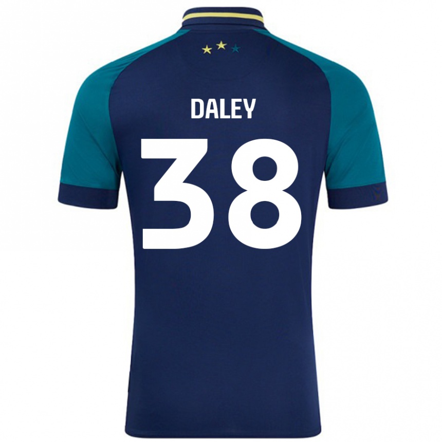 Kids Football Luke Daley #38 Navy Dark Green Away Jersey 2024/25 T-Shirt Uk