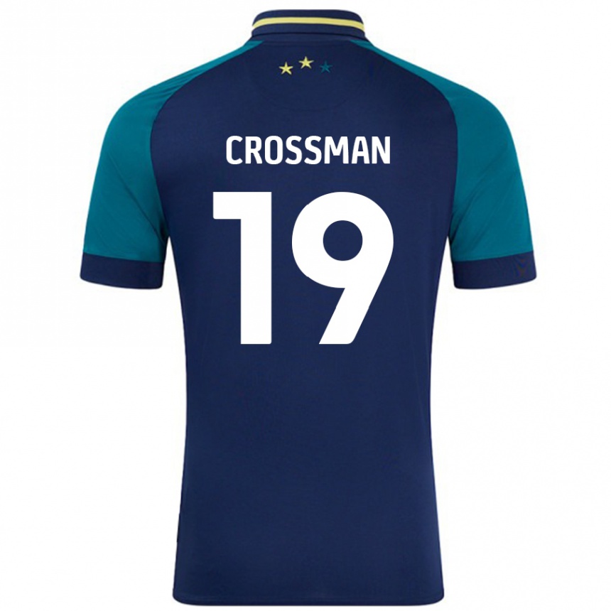 Kids Football Paige Crossman #19 Navy Dark Green Away Jersey 2024/25 T-Shirt Uk