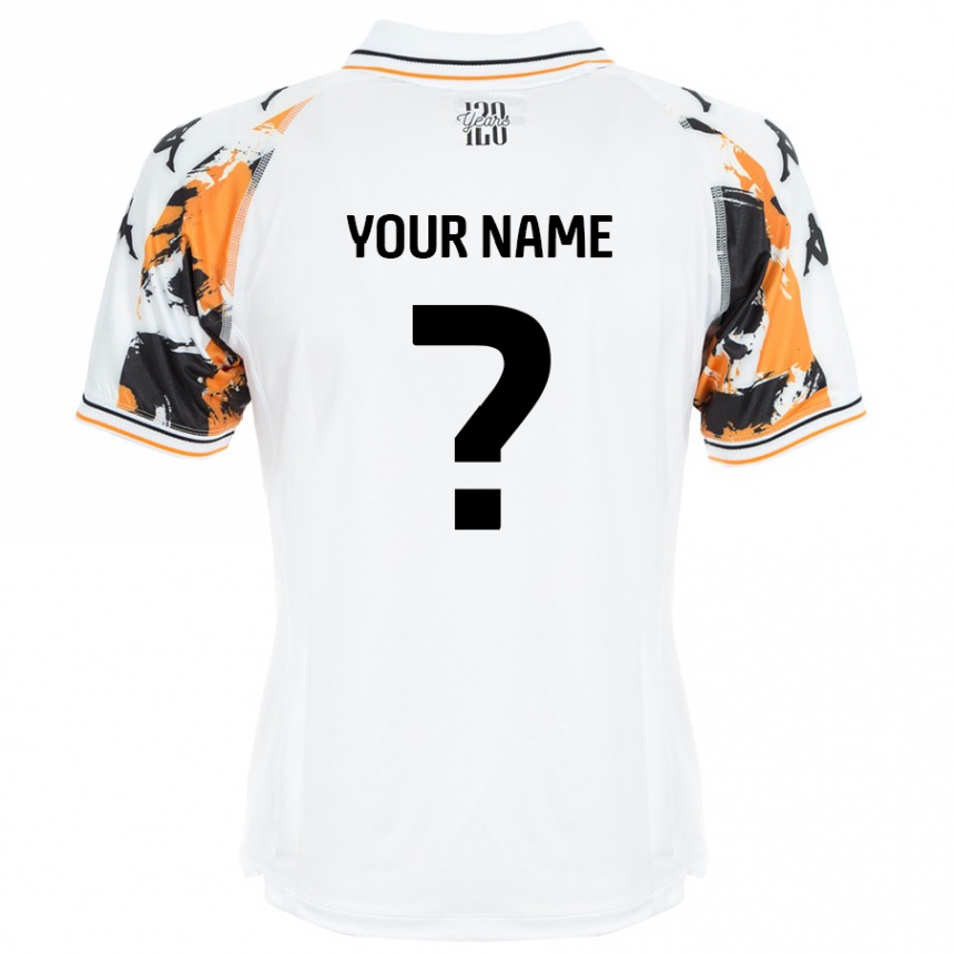 Kids Football Your Name #0 White Away Jersey 2024/25 T-Shirt Uk