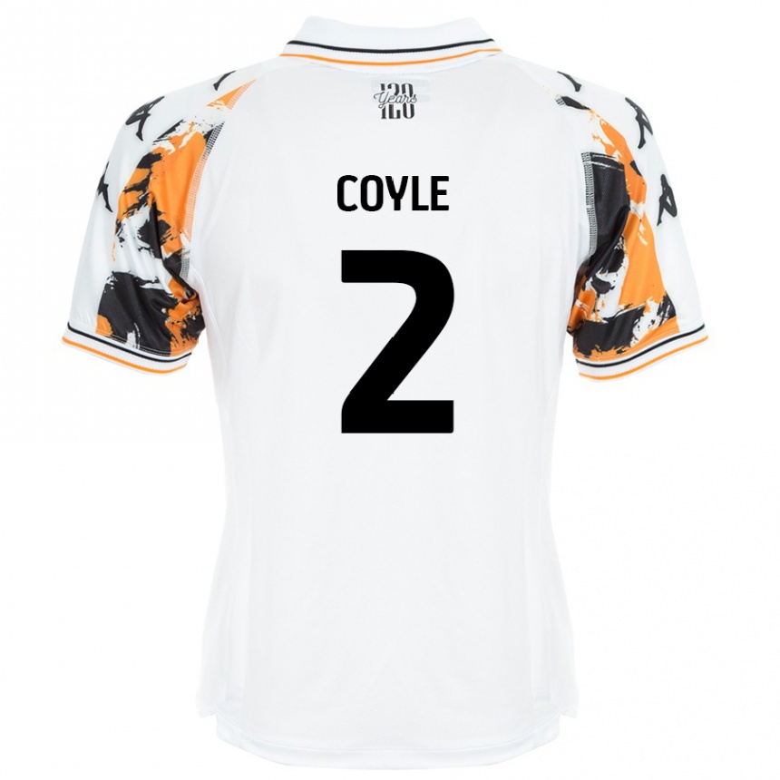 Kids Football Lewie Coyle #2 White Away Jersey 2024/25 T-Shirt Uk