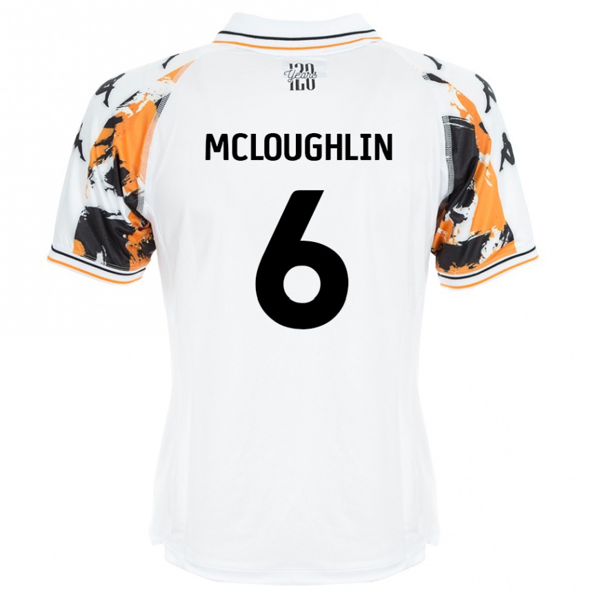 Kids Football Sean Mcloughlin #6 White Away Jersey 2024/25 T-Shirt Uk