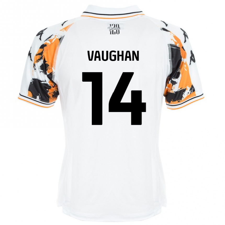 Kids Football Harry Vaughan #14 White Away Jersey 2024/25 T-Shirt Uk