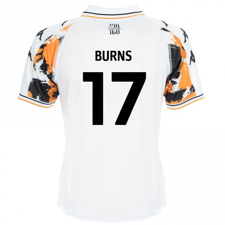 Kids Football Finley Burns #17 White Away Jersey 2024/25 T-Shirt Uk