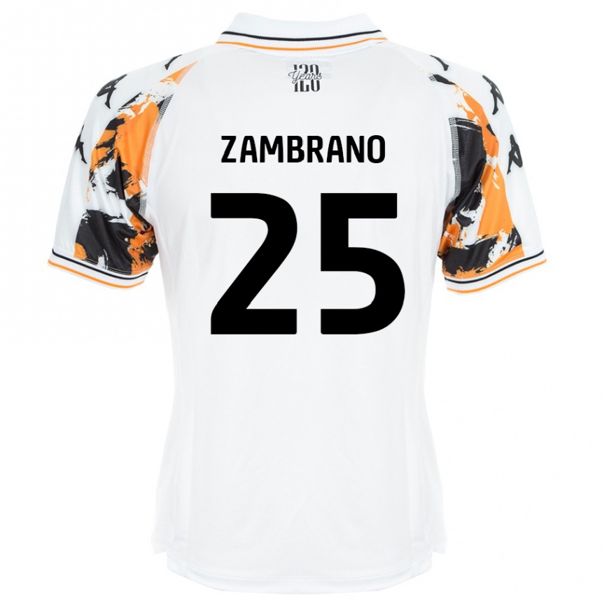 Kids Football Óscar Zambrano #25 White Away Jersey 2024/25 T-Shirt Uk