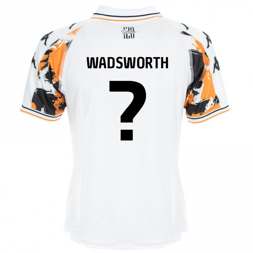 Kids Football Noah Wadsworth #0 White Away Jersey 2024/25 T-Shirt Uk