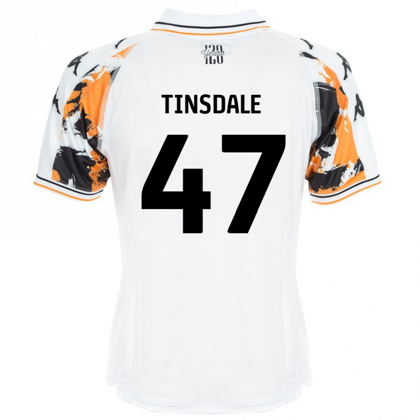 Kids Football Nathan Tinsdale #47 White Away Jersey 2024/25 T-Shirt Uk