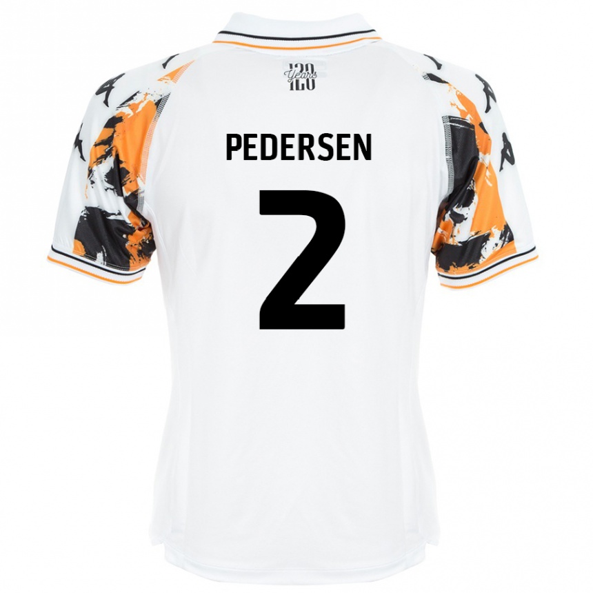 Kids Football Eden Pedersen #2 White Away Jersey 2024/25 T-Shirt Uk