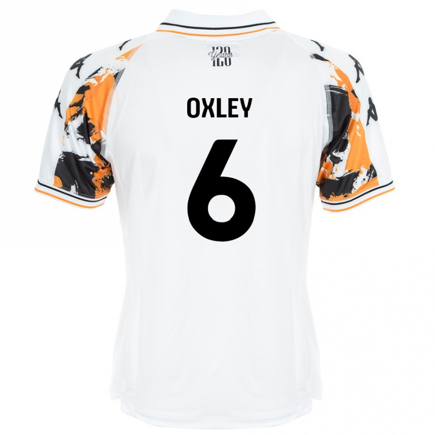 Kids Football Tilly Oxley #6 White Away Jersey 2024/25 T-Shirt Uk