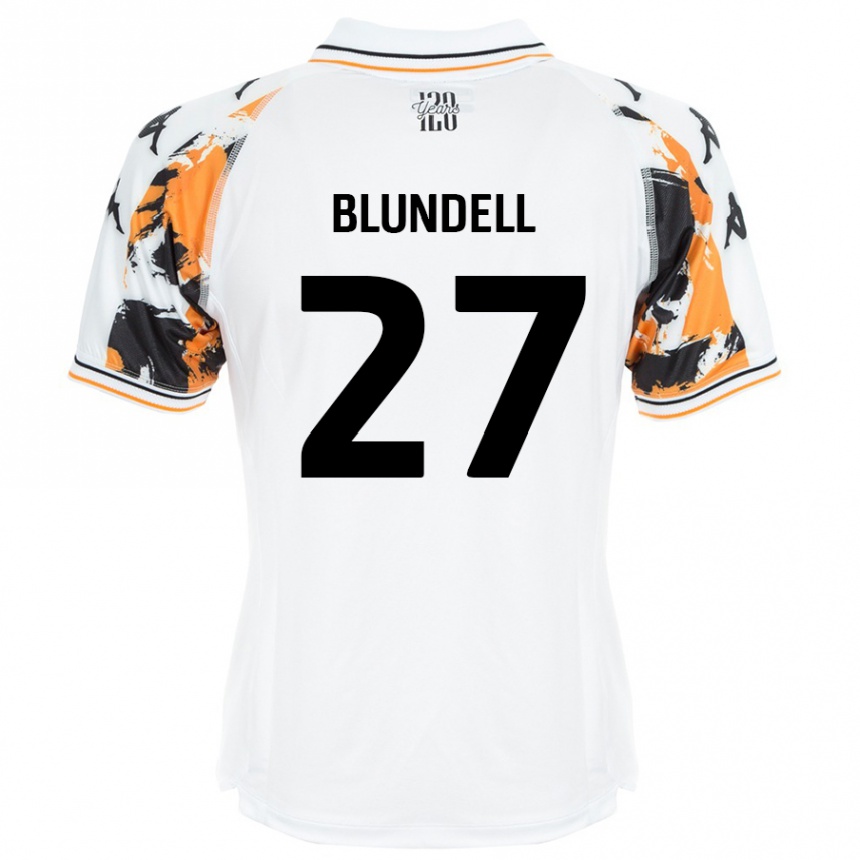 Kids Football Maddie Blundell #27 White Away Jersey 2024/25 T-Shirt Uk