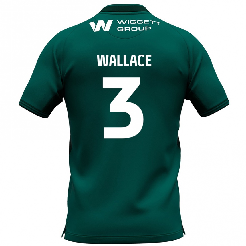 Kids Football Murray Wallace #3 Green Away Jersey 2024/25 T-Shirt Uk