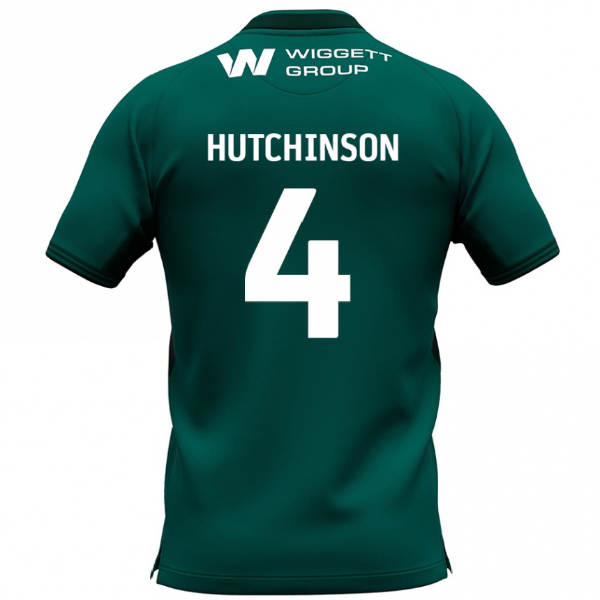 Kids Football Shaun Hutchinson #4 Green Away Jersey 2024/25 T-Shirt Uk