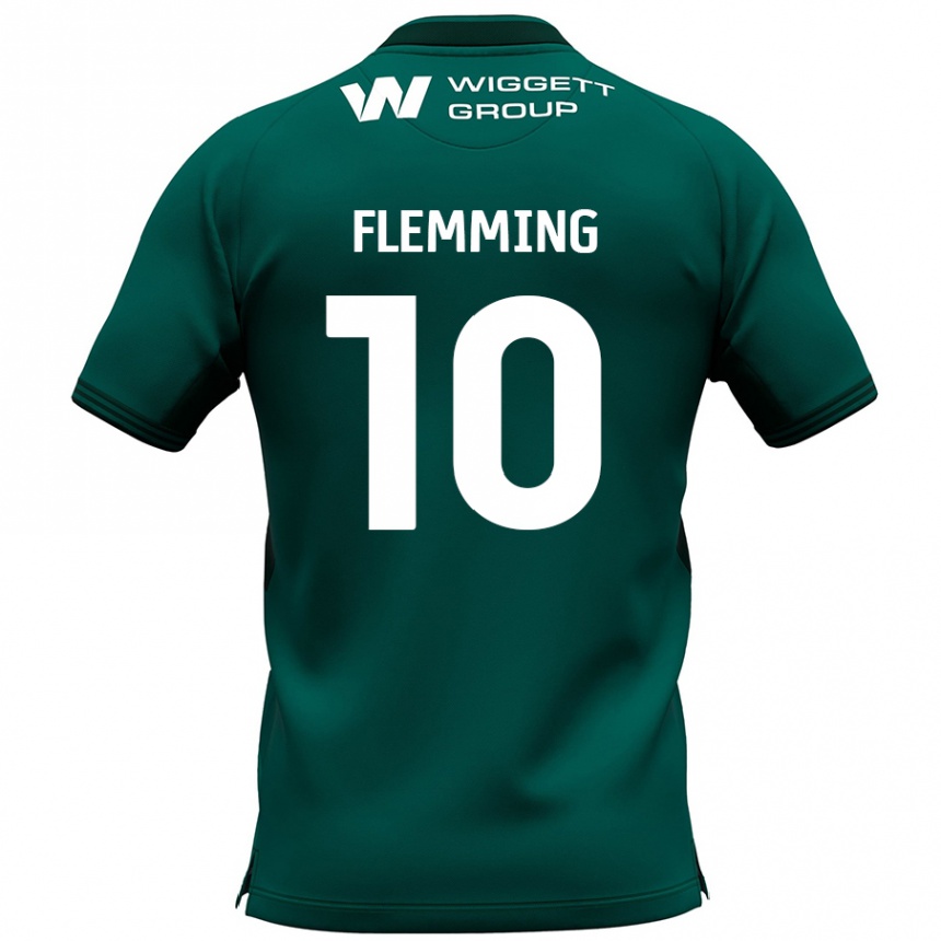 Kids Football Zian Flemming #10 Green Away Jersey 2024/25 T-Shirt Uk