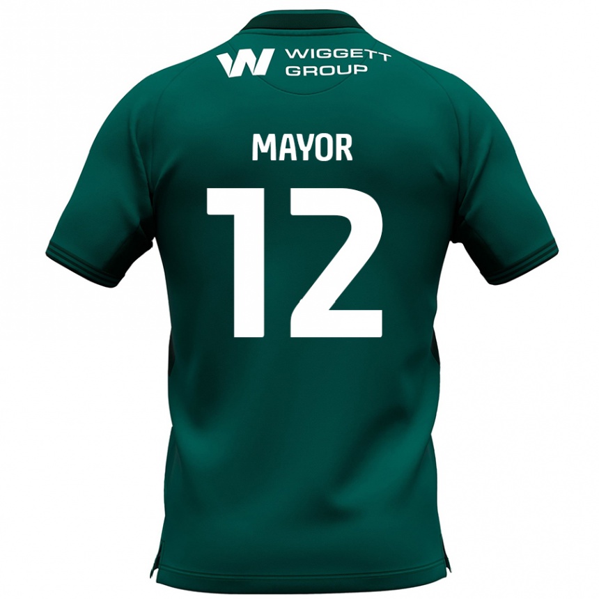 Kids Football Adam Mayor #12 Green Away Jersey 2024/25 T-Shirt Uk