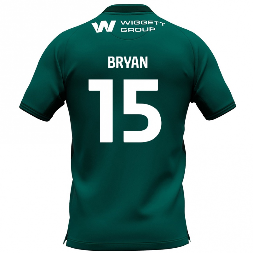 Kids Football Joe Bryan #15 Green Away Jersey 2024/25 T-Shirt Uk