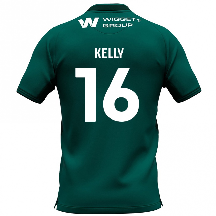 Kids Football Daniel Kelly #16 Green Away Jersey 2024/25 T-Shirt Uk