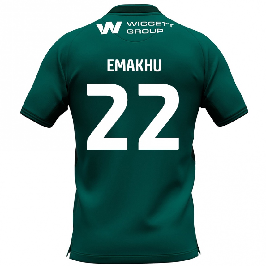 Kids Football Aidomo Emakhu #22 Green Away Jersey 2024/25 T-Shirt Uk