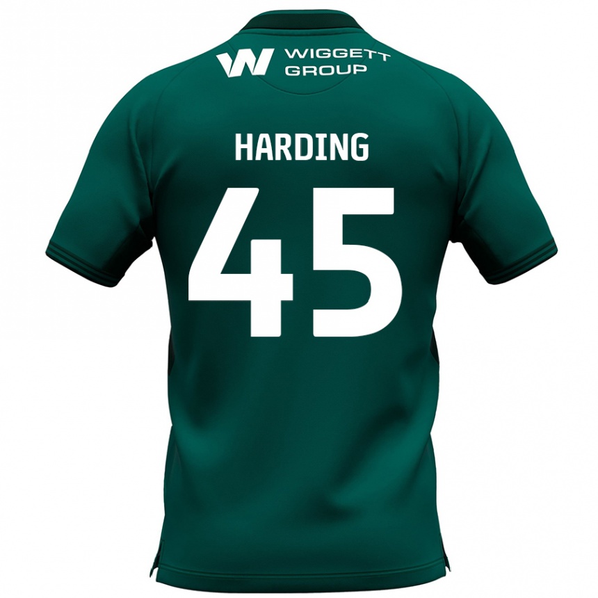 Kids Football Wes Harding #45 Green Away Jersey 2024/25 T-Shirt Uk