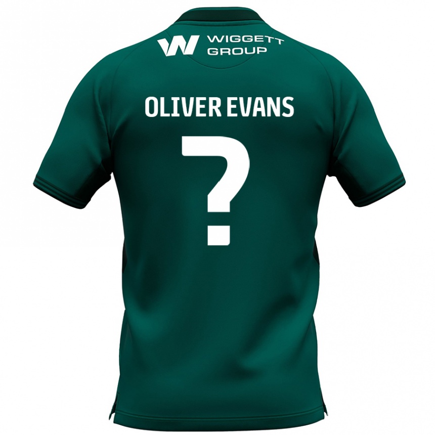 Kids Football Oliver Evans #0 Green Away Jersey 2024/25 T-Shirt Uk