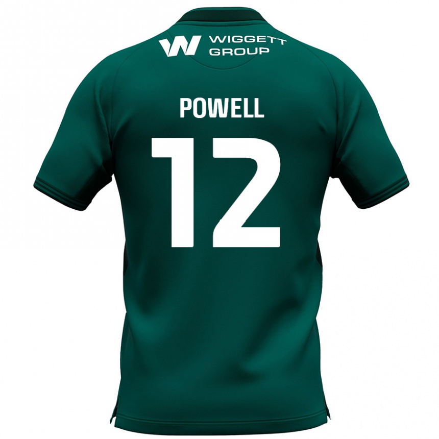 Kids Football Beth Powell #12 Green Away Jersey 2024/25 T-Shirt Uk